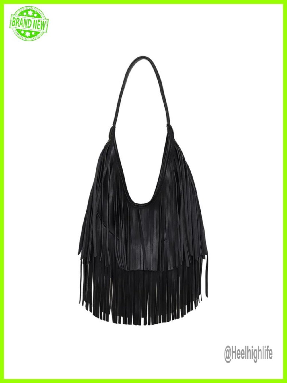 Fringe Shoulder Bag PU Leather Hobo Western Style Women's Handbag